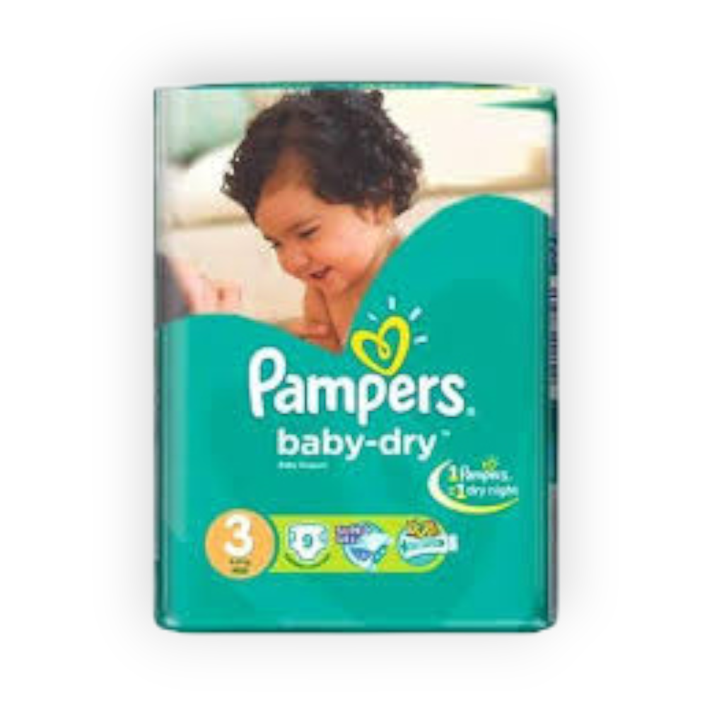 PAMPERS BABY DRY SIZE (3) MIDI 60pieces