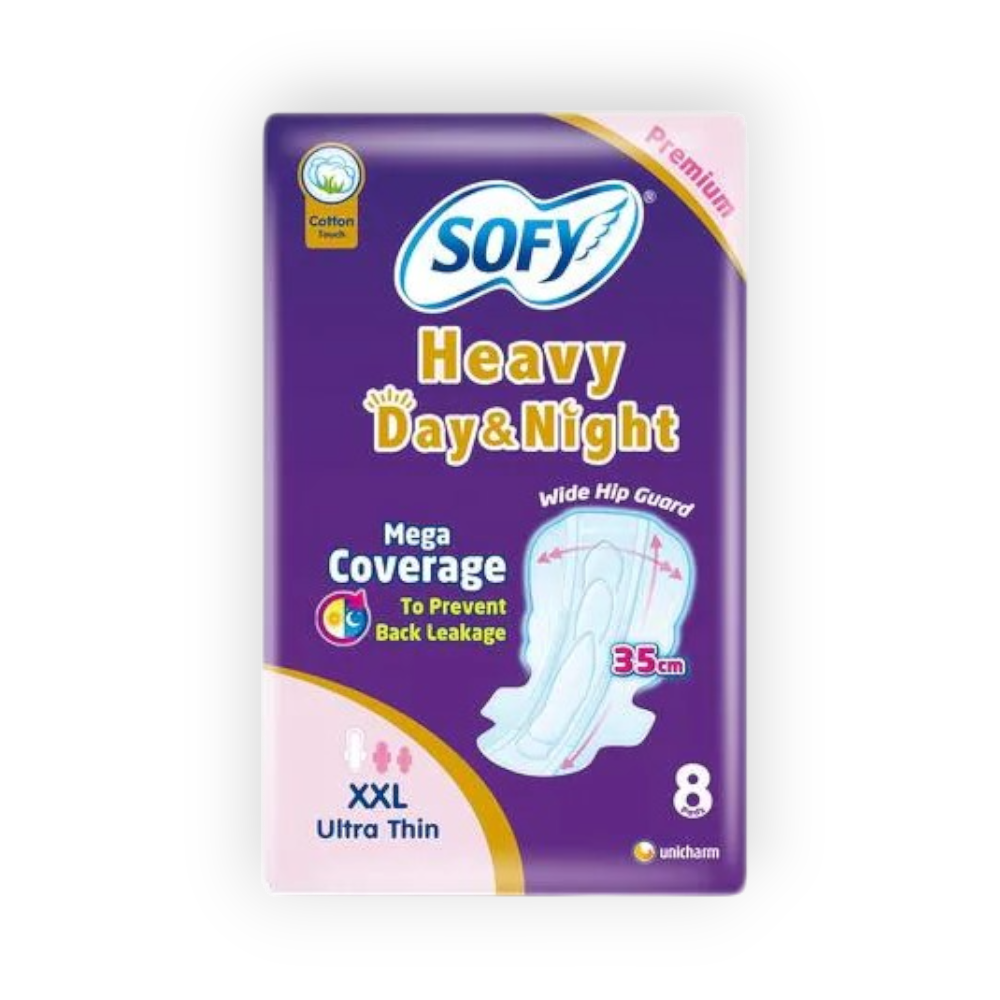 SOFY HEAVY DAY&NIGHT XXL MAXI THICK 35CM 8PADS