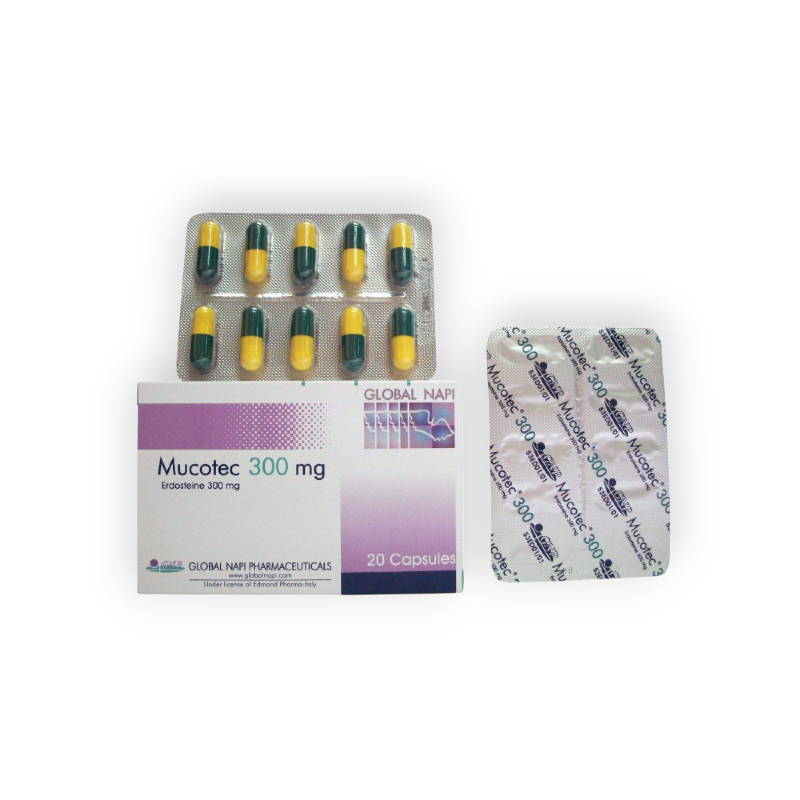 MUCOTEC 300 MG 20 CAPSULES
