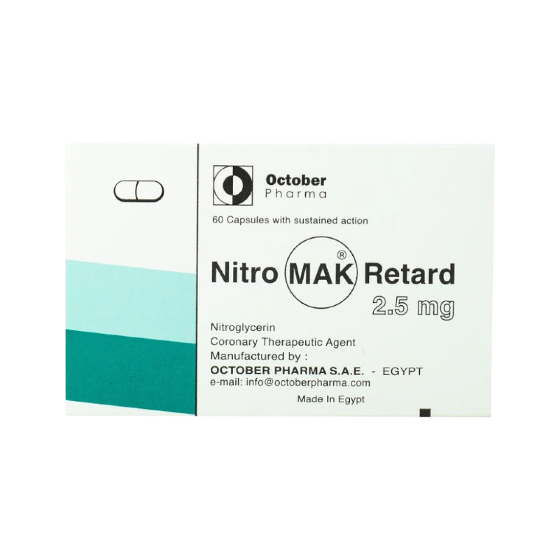 NITROMACK RETARD 2.5 MG 60 CAPSULES