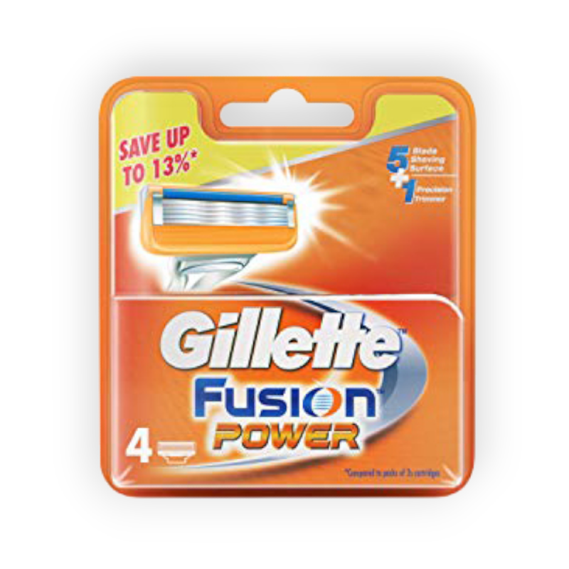 GILLETTE FUSION PROGLIDE POWER BLADES 4  Piece