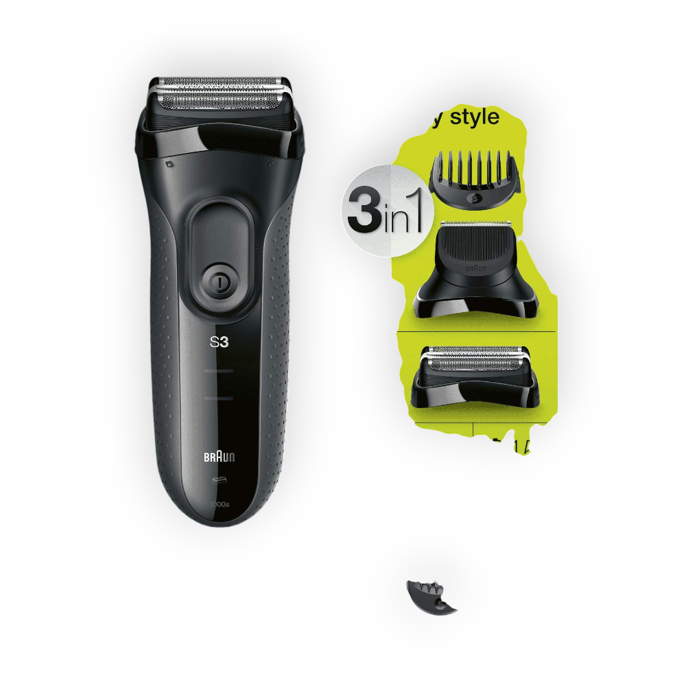 BRAUN S3 SHAVER+TIMMER HEAD BT3000