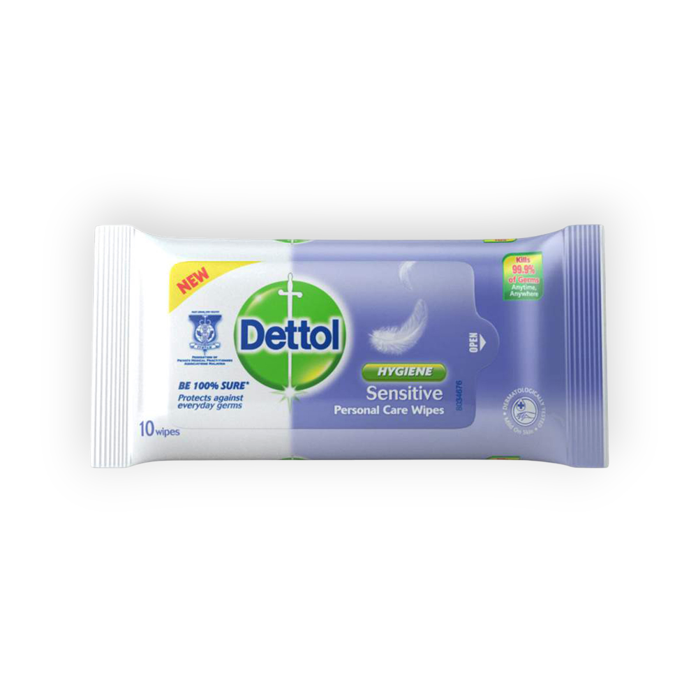 DETTOL WIPES SENSETIVE 10 WIPES