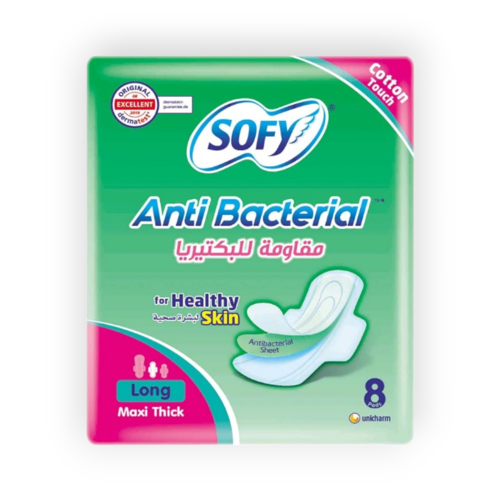 SOFY MAXI THICK LONG ANTI BACTERIAL 8 PADS