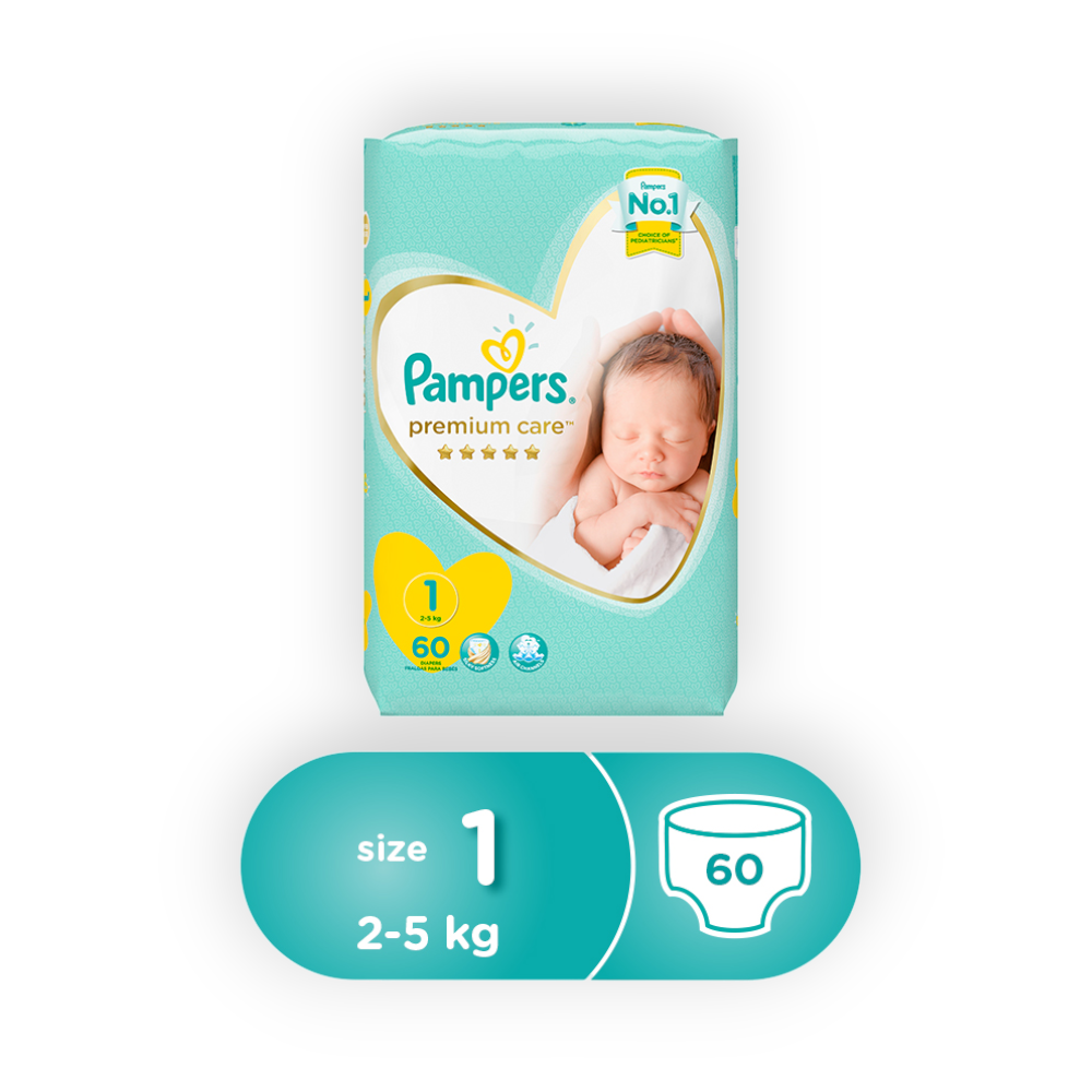 PAMPERS PREMIUM CARE (1) 60  DIAPERPER