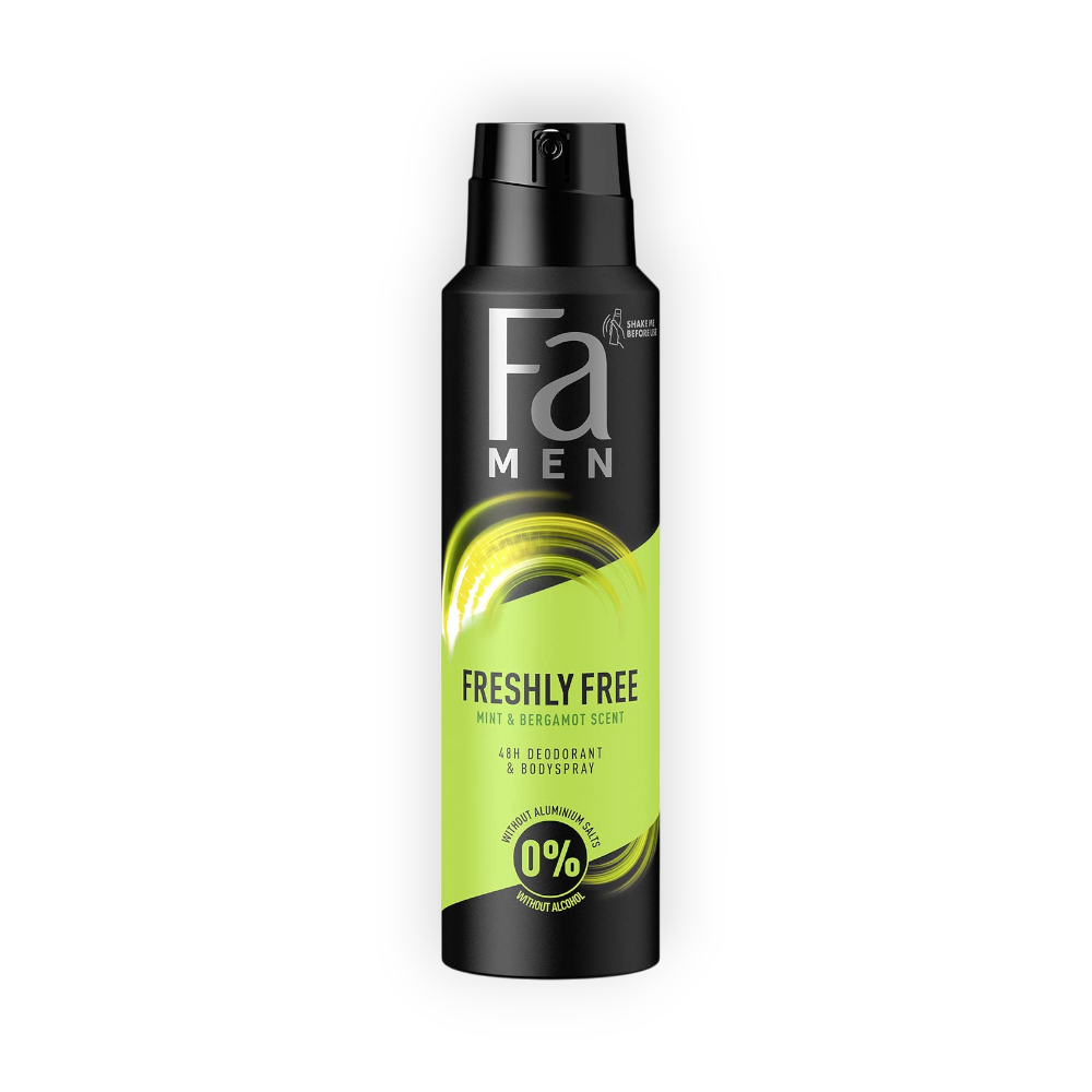 FA MEN SPRAY FRESHLY FREE MINT&BERGAMOT 150 ML