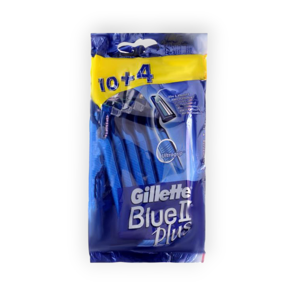 GILLETTE BLUE II PLUS  10 PEICES + 4 PEICES OFF