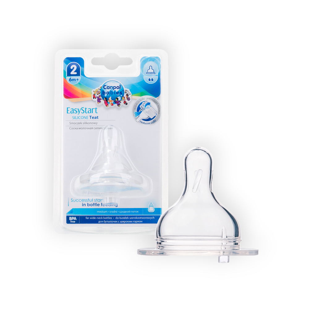 CANPOL EASYSTART SILICON TEAT (2) 6+MONTH 21/721