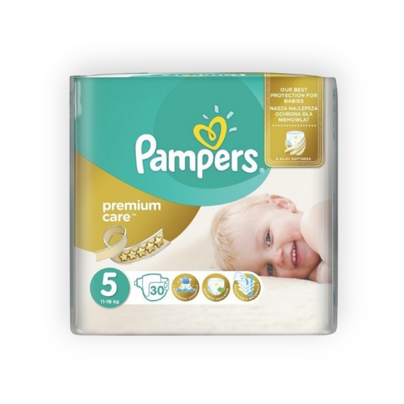 PAMPERS PREMIUM CARE SIZE (5) 30pieces