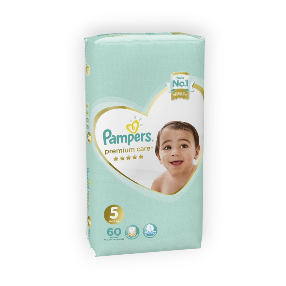 PAMPERS PREMIUM CARE SIZE (5) 60pieces