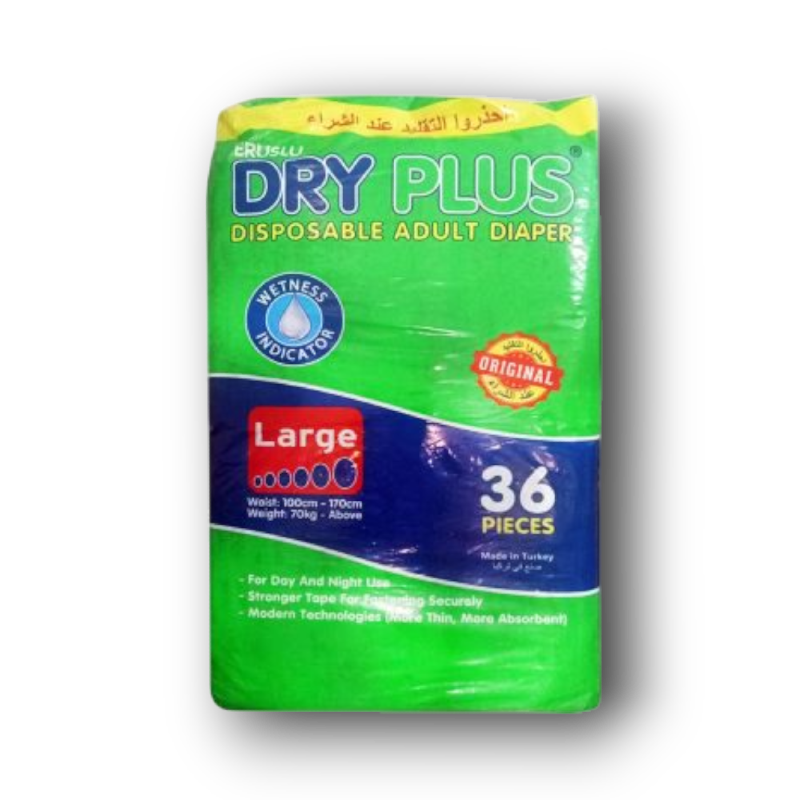 DRY PLUS DISPOSABLE ADULT DIAPER 36 PIECES