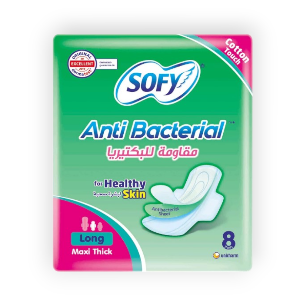 SOFY ANTI BACTERIAL REGULAR MAXI THICK 8 PADS