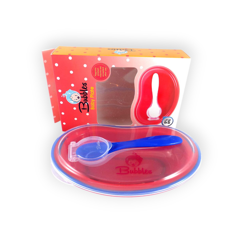 BUBBLES BABY PLATE RED