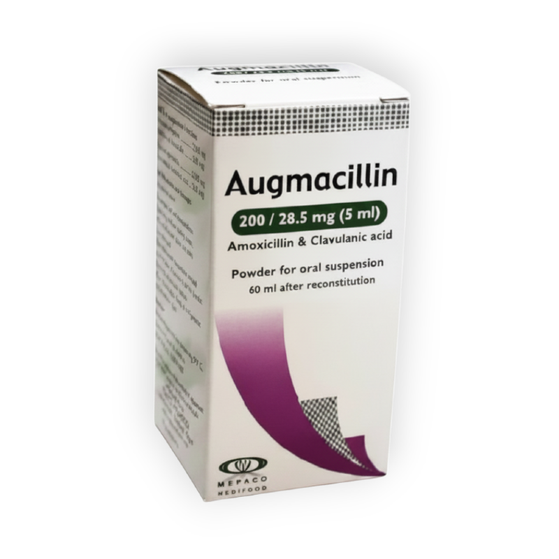 AUGMACILLIN  200/ 28.5 MG 5 ML  SUSPENTION  60 ML