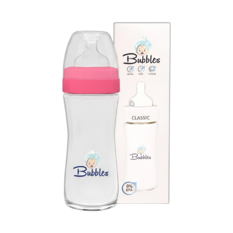 BUbbLES FEEDING BOTTLE CLASSIC  260ML 8546 (ROSE)