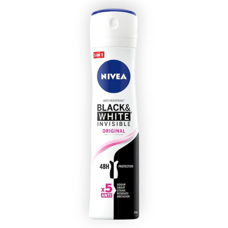NIVEA SPRAY. (BLACK & WHITE) ORIGINAL WOMEN 150ML