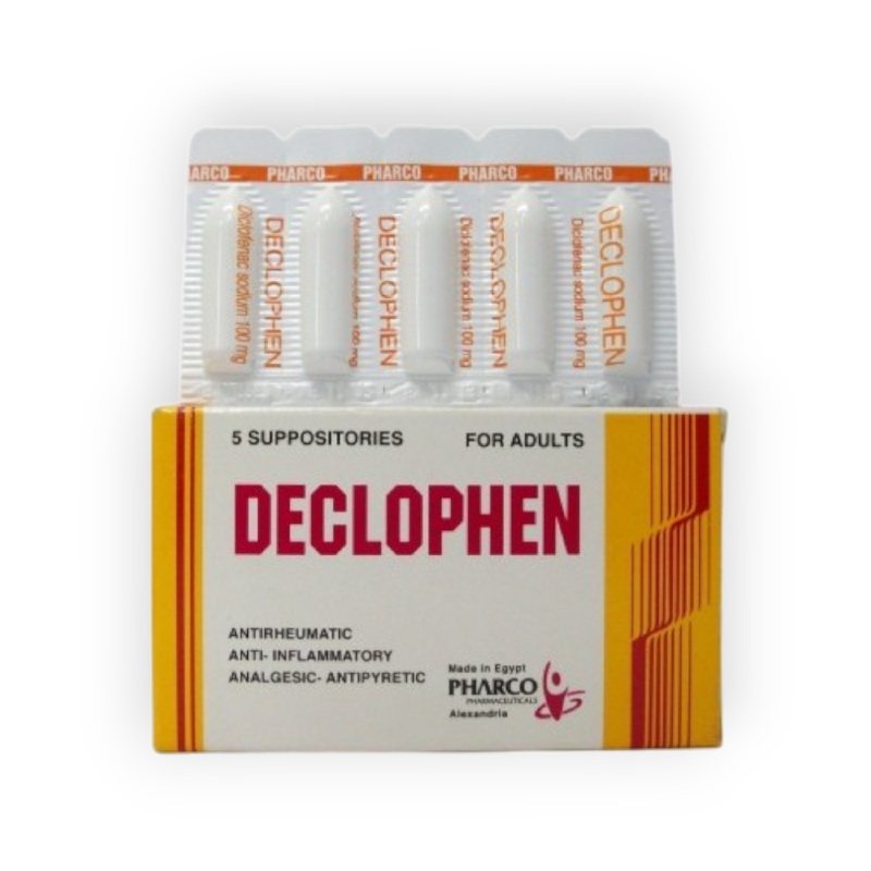 DECLOPHEN 100 MG 5 SUPPOSITORIES