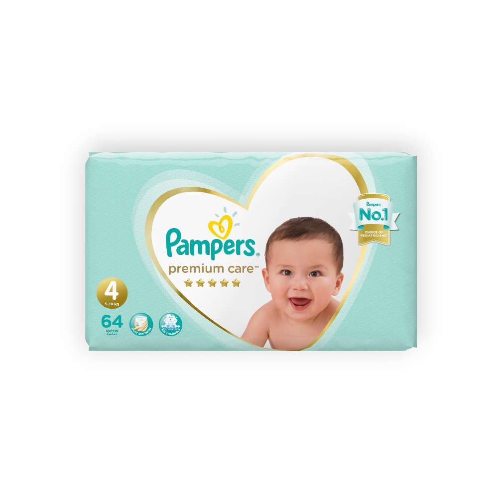 PAMPERS PREMIUM CARE SIZE (4) 64 pieces