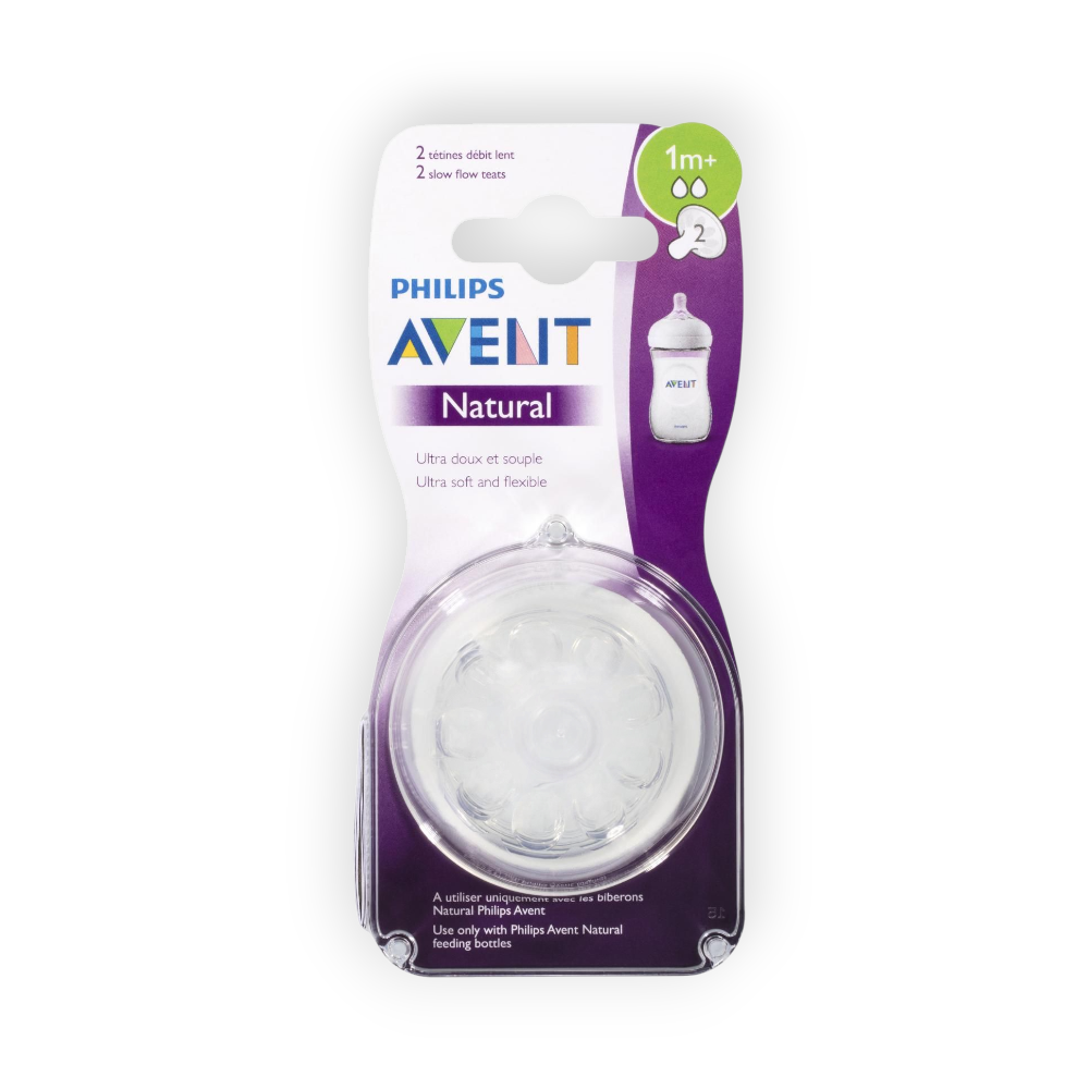 AVENT NATURAL SLOW FLOW TEATS +1Month(652/27)