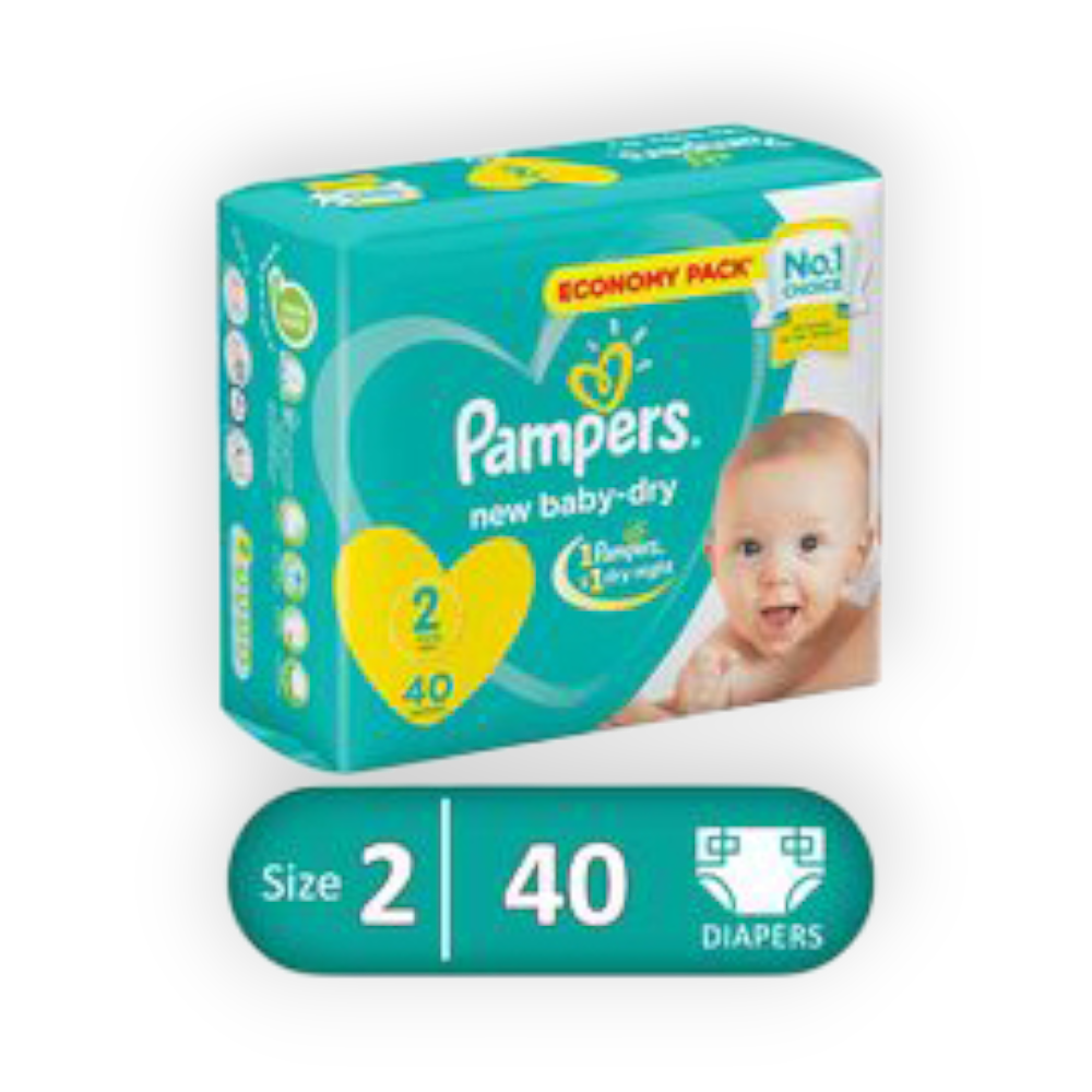 PAMPERS BABY DRY SIZE (2) 40 pieces