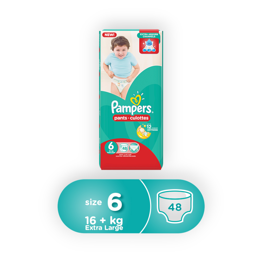 PAMPERS PANTS CULOTTES SIZE (6) 48  DIAPERPER