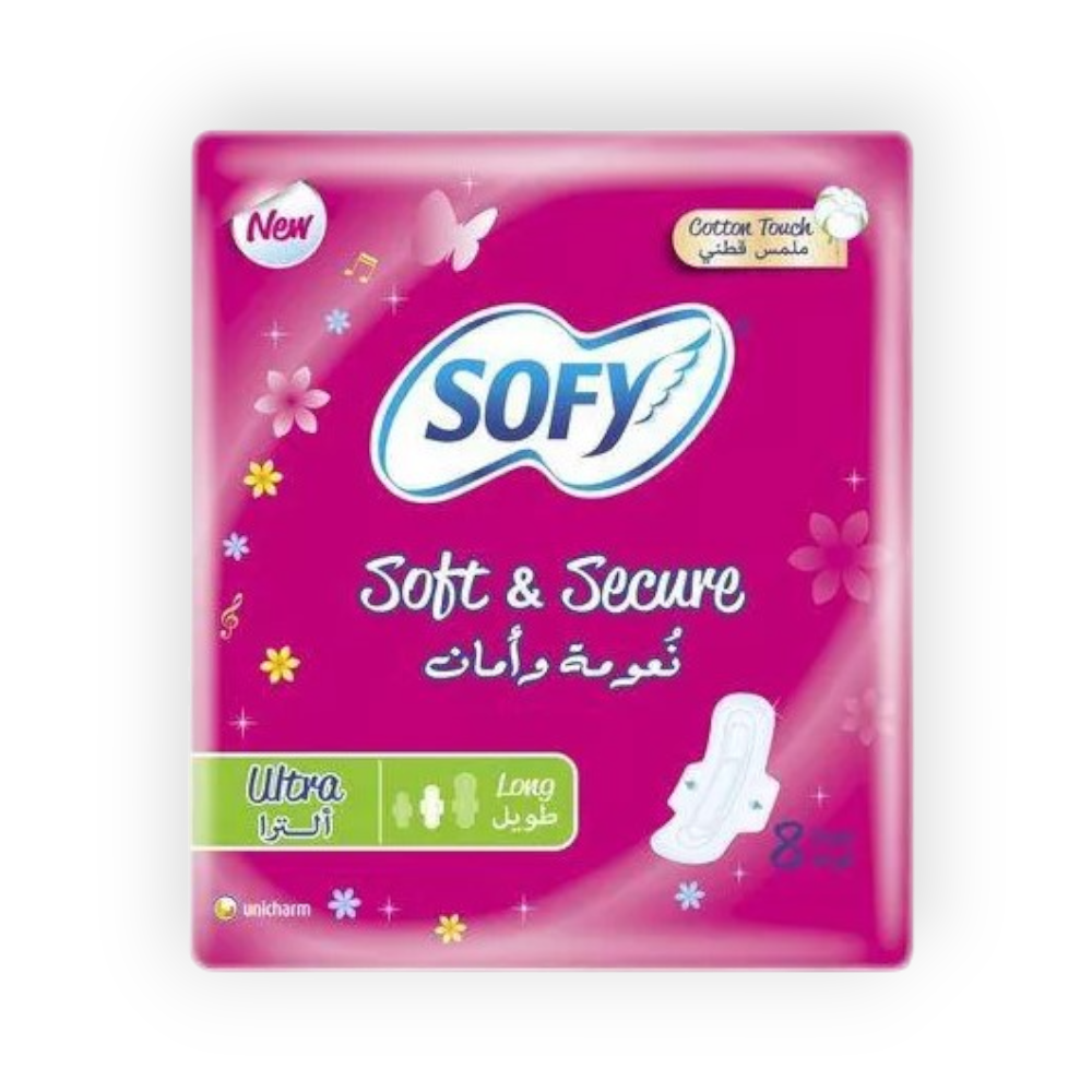 SOFY ULTRA GENTLE TO SKIN LONG 8 PADS