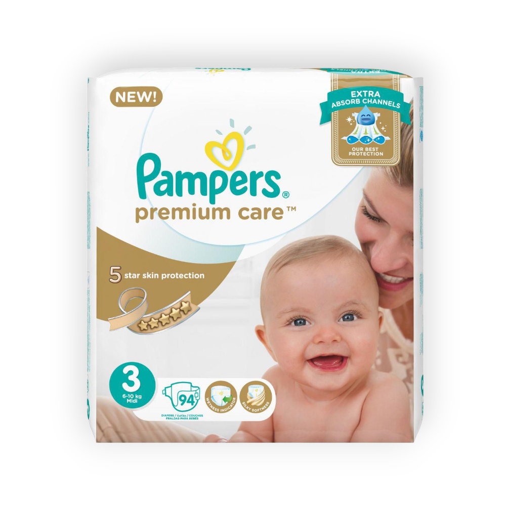 PAMPERS PREMIUM CARE (3) 94  DIAPERPERS