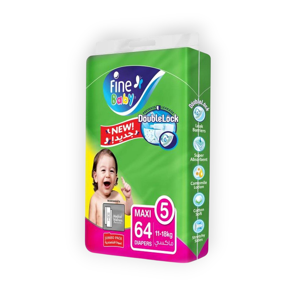 FINE BABY SIZE 5 MAXI 64  DIAPERPER