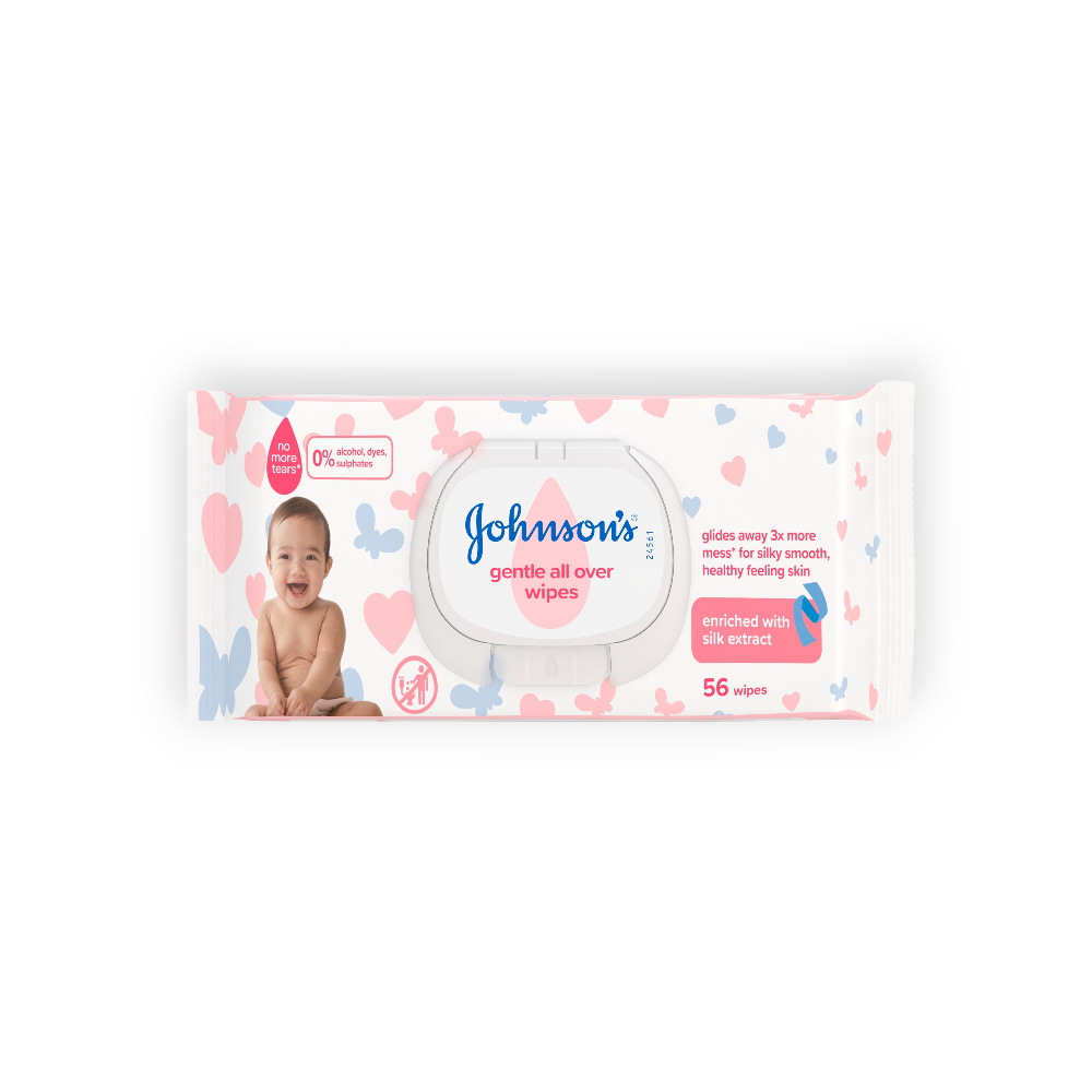 JOHNSONS GENTLE ALL OVER BABY 56 WIPES