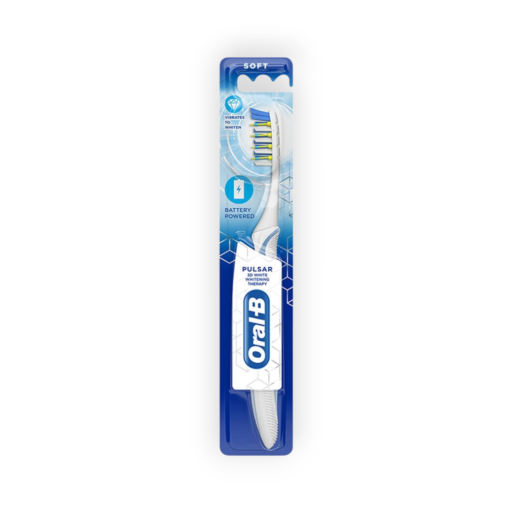 ORAL-B PULSARE 3D WHITE TOOTH BRUSH SOFT 555