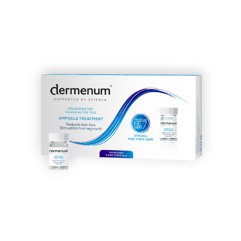 DERMENUM AMPOULE TREATMENT REDUCES HAIR LOSS 15X5