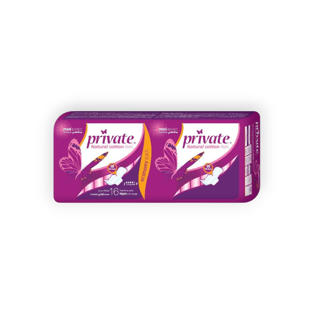 PRIVATE FEMININE NIGHT WITH WINGS ECONOMY 16 PADS