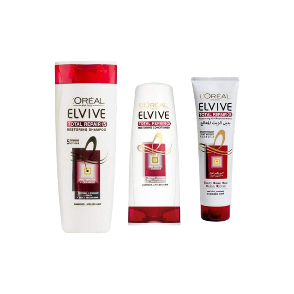 LOREAL SHAMPOO TOTAL REPAIR 400ML+CONDITIONER 200+OIL REP 125ML