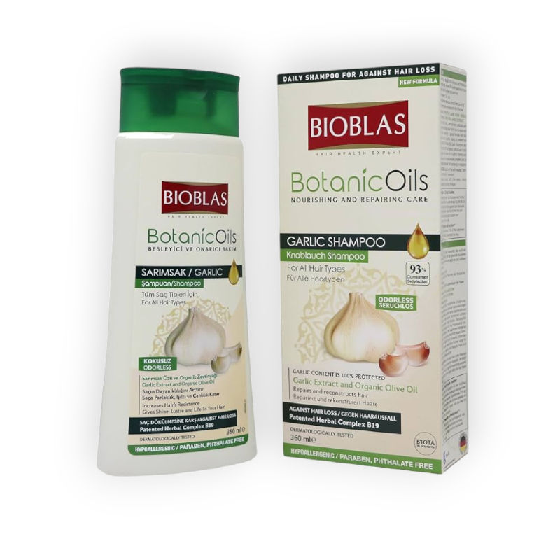 BIOBLAS FOR ALL HAIR TYPES GARLIC SHAMPOO 360 ML