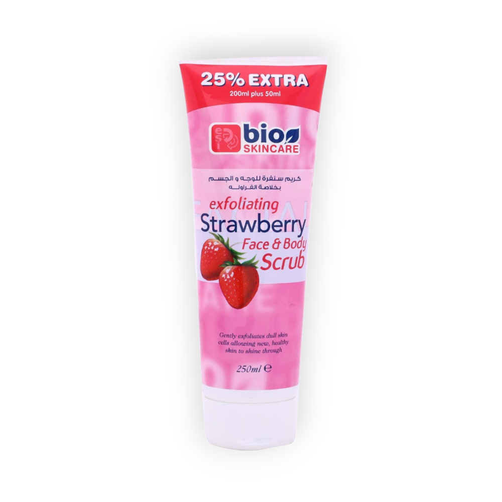 BIO SKINCARE SCRUB STRAWBERRY TUBE 250 ML