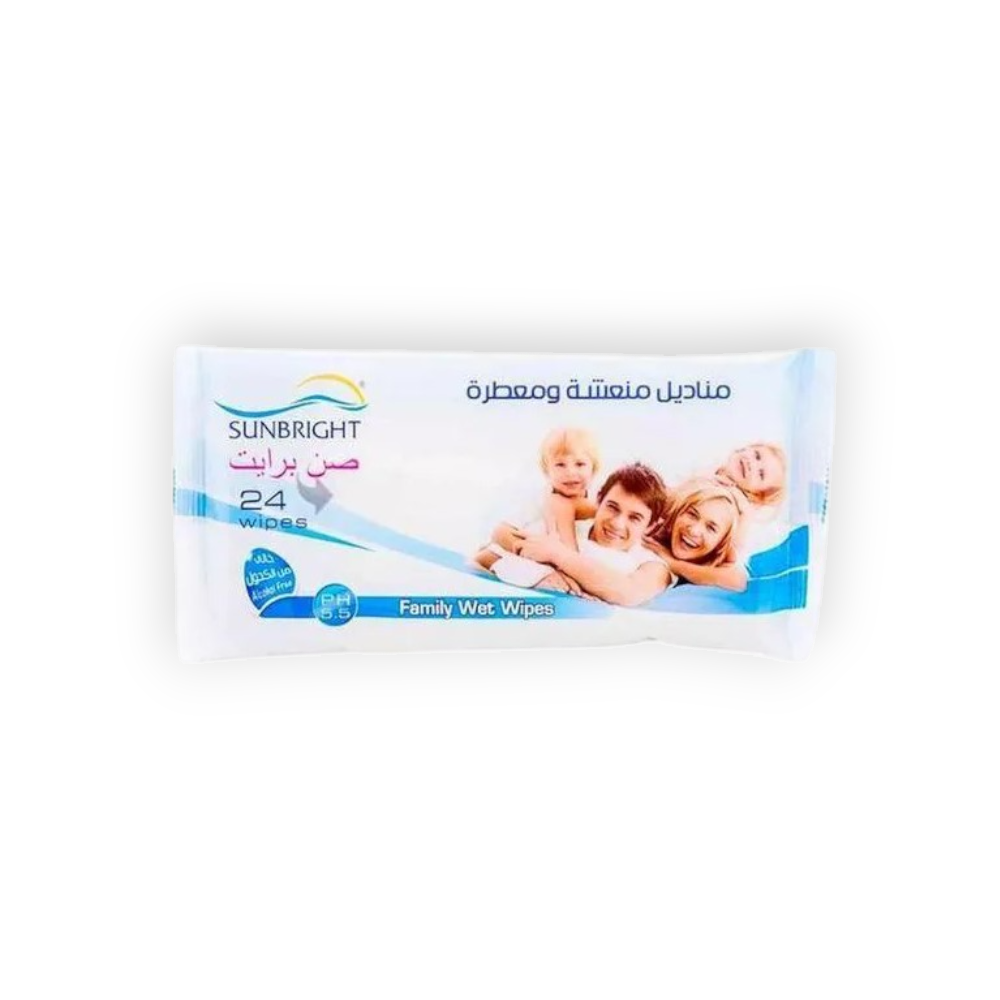 SUNBRIGHT FAMILY WET WIPES 24 WIPES