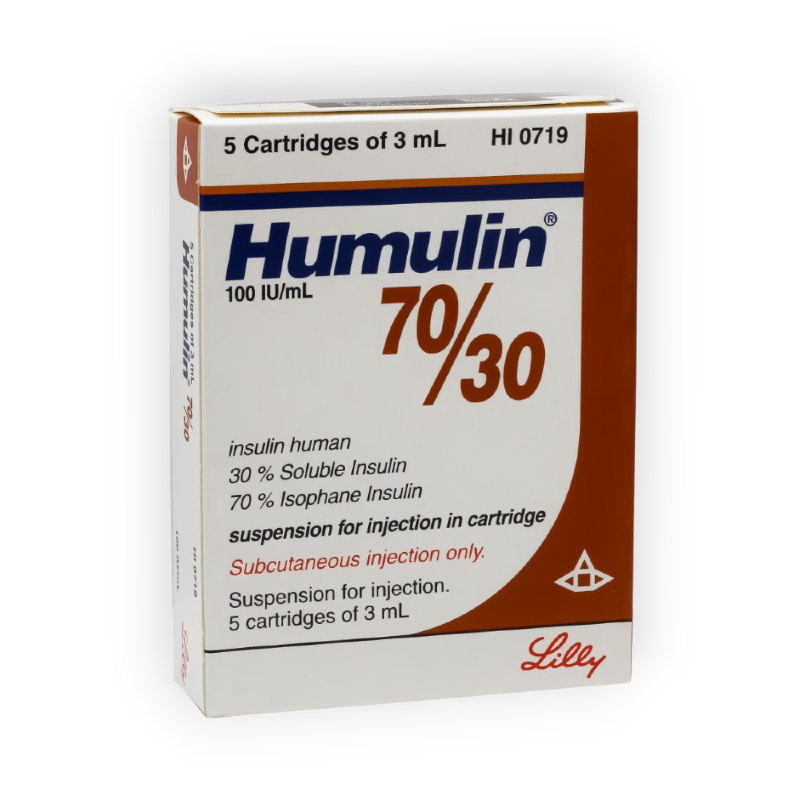 HUMULIN 70/30 100I.U 5 VIAL CART