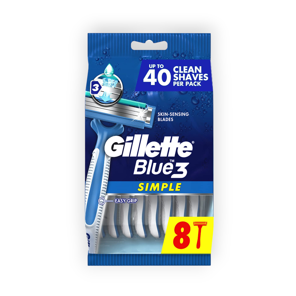 GILLETTE BLUE 3 SIMPLE 8Piece