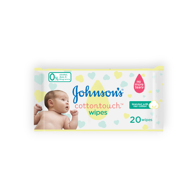 JOHNSONS BABY COTTON TOUCH WIPES 20 Pieces