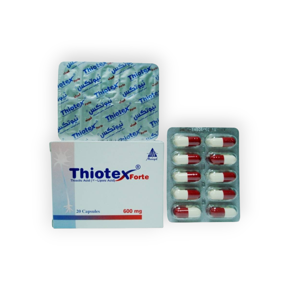 THIOTEX FORTE 600 MG 20 CAPSULES