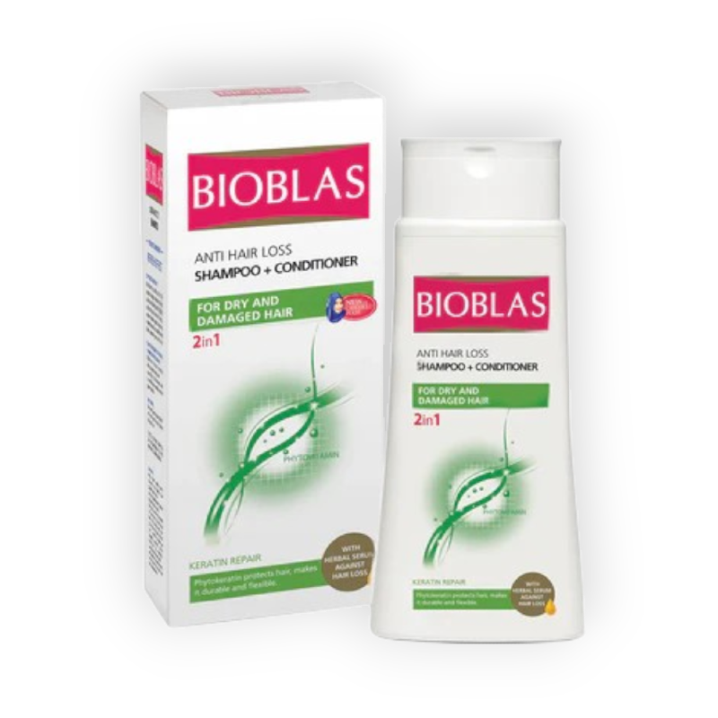 BIOBLAS SHAMPOO+CONDITIONER DRY HAIR KERATIN REPAIR 200 ML