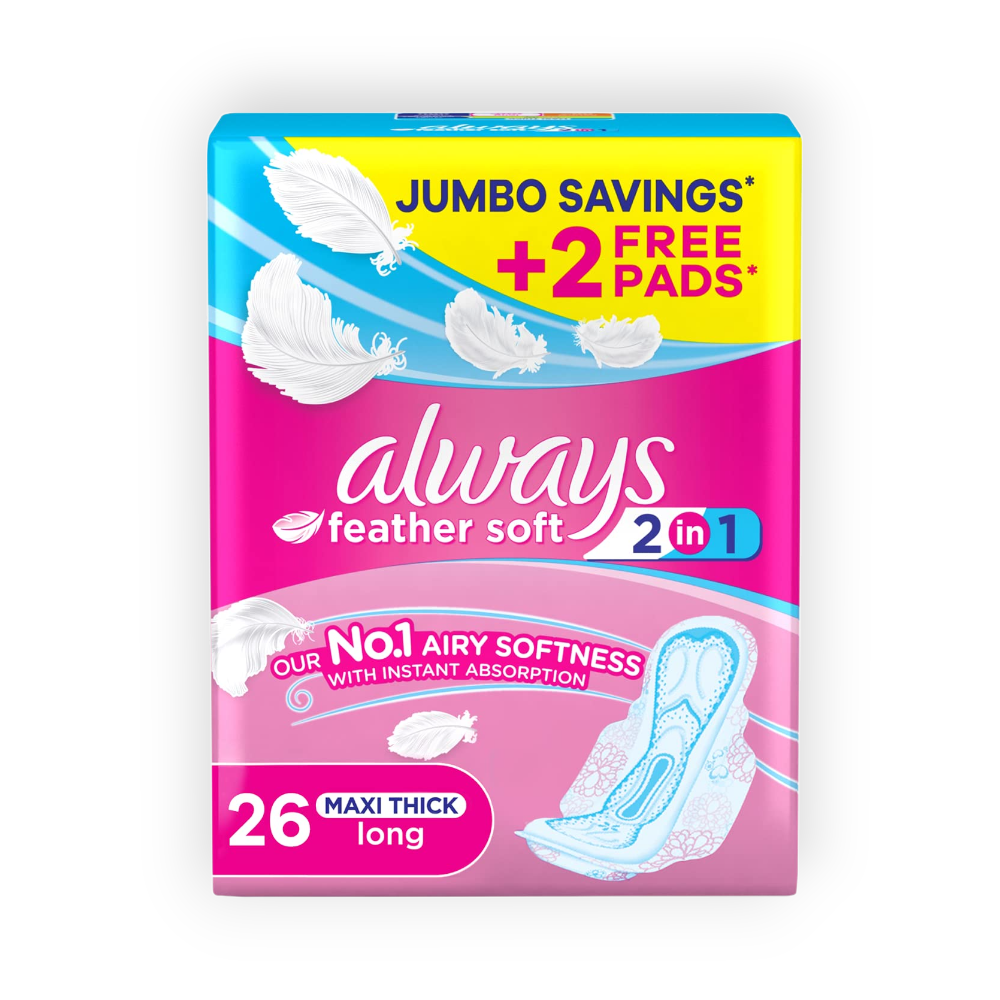 ALWAYS FEATHER SOFT2IN1 MAXI THICK EXTRA LONG26Piece