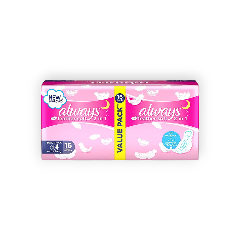 ALWAYS FEATHER SOFT2IN1 MAXI THICK EXTRA LONG16Piece