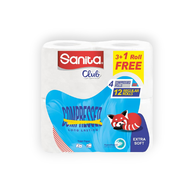 SANITA CLUB TOILET JUMBO 3+1 ROLL FREE