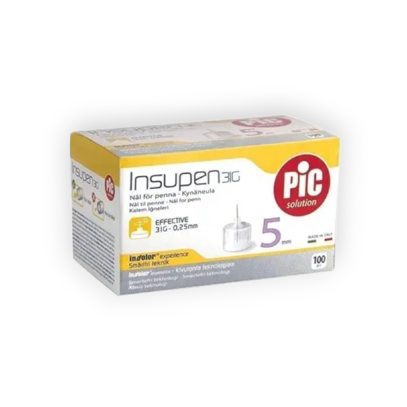 PIC INSUPEN 5MM PEN NEEDLE 100  PIECES