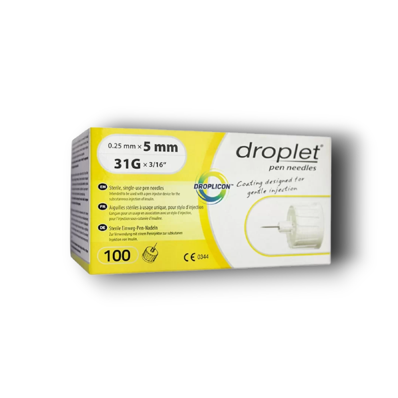 DROPLET PEN NEEDLES 5MM 100 PIECES