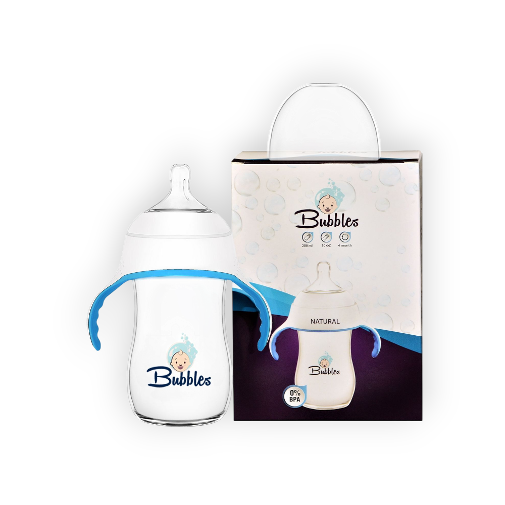 BUbbLES FEEDING BOTTLE NATURAL WITH HAND 280ML