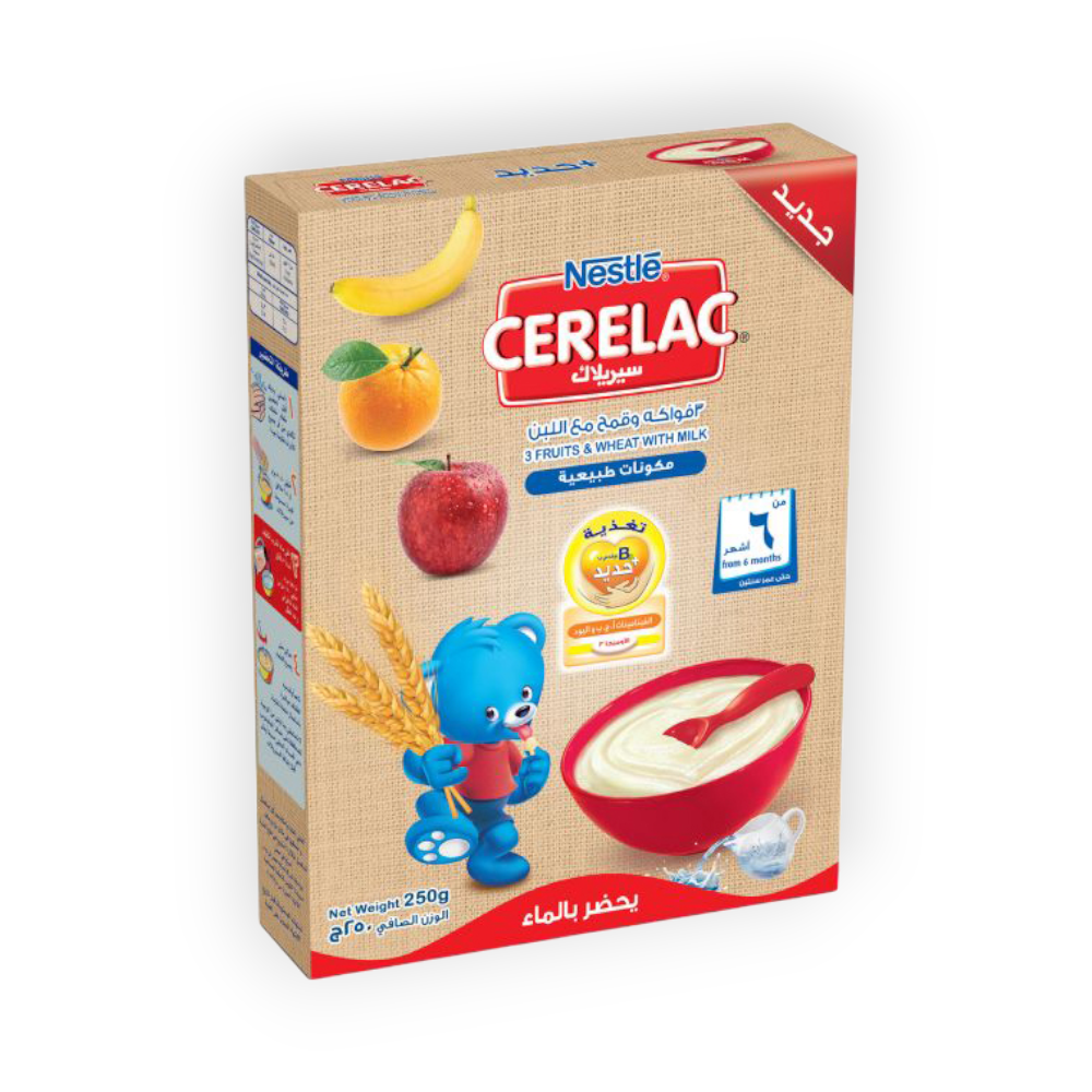 CERELAC IRON 3 FRUITS & WHEAT MILK 250 GM