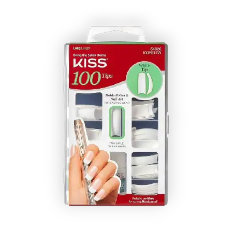 KISS NAIL WHITE TIP 100 TIPS COD 8266