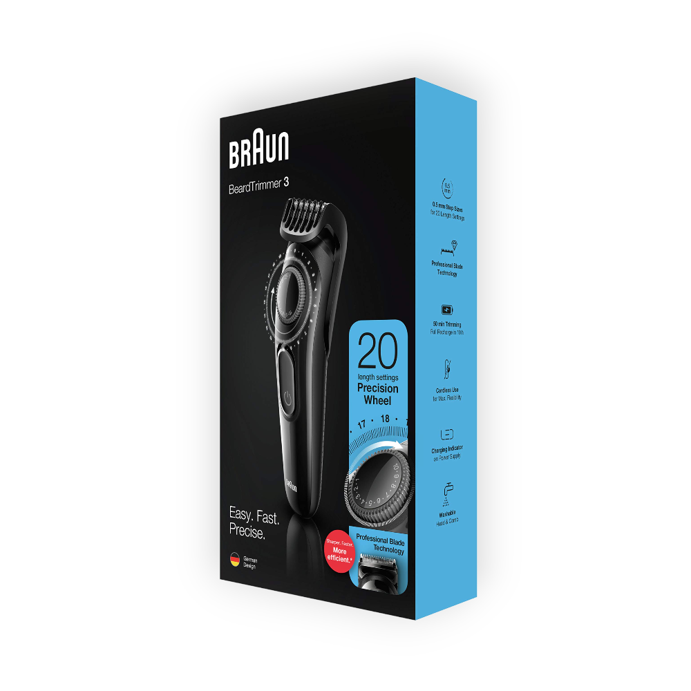 BRAUN BEARD TRIMMER 3 20 PRECISION WHEEL BT3222
